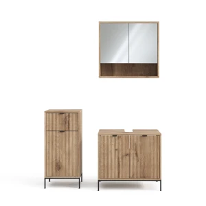 Badeværelsesmøbelsæt Eliza Viking Eg 3 stykker, med midi-kabinet Vicco