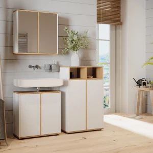Midischrank Didi Weiß/Artisan 60 x 97 cm mit 2 Türen livinity®