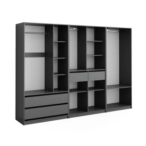 Garderobe Elmo Antracit 280 x 200 cm Sæt med 3 stk. Vicco