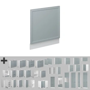 Frontblende Fame-Line Hellblau-grau 60 cm ohne Arbeitsplatte livinity®