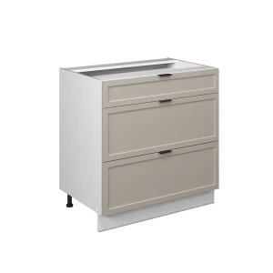 Szafka dolna do kuchni Fame-Line GreyBeige 80 cm z 3 szufladami, bez blatu roboczego Vicco