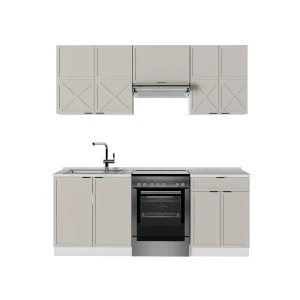 Køkkenrække Fame-Line Grå/beige/hvid 200 cm uden bordplade Vicco
