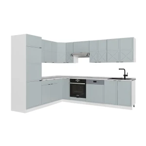 Hjørnekøkken Fame-Line Lyseblå-grå/hvid 287 x 46 cm uden bordplade Vicco