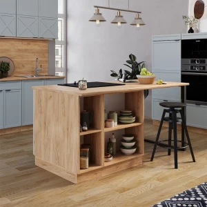 Kücheninsel Fame-Line Hellblau-grau 90 cm mit Schublade, ohne Arbeitsplatte livinity®