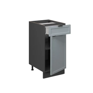 Küchenunterschrank Fame-Line Hellblau-grau 40 cm ohne Arbeitsplatte livinity®
