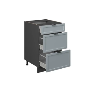 Küchenunterschrank Fame-Line Hellblau-grau 50 cm ohne Arbeitsplatte livinity®