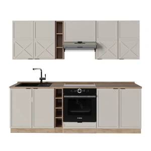 Køkkenrække Fame-Line Grå/beige/gylden eg 235 cm , BP Eg Vicco
