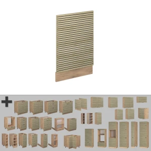 Frontblende Fame-Line Eiche Paneel 45 cm ohne Arbeitsplatte livinity®