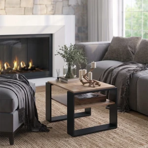 Couchtisch Helm Goldkraft Eiche 65.6 x 55.8 cm mit Ablage livinity®