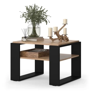 Sofabord Helm Gold power oak 65.6 x 55.8 cm med hylde Vicco