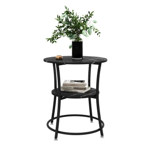 Sofabord Quebec Marmor 50 x 50 cm med hylde Vicco