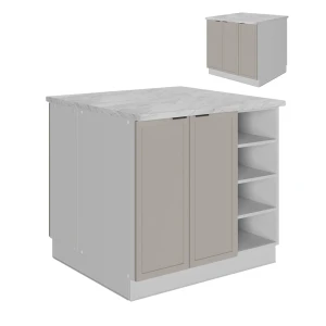 Køkkenø Fame-Line GråBeige 90 cm uden bordplade Vicco