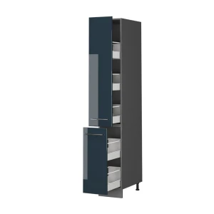 Küchenunterschrank Fame-Line Dunkelblau Hochglanz 30 cm livinity®