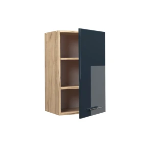 Hängeschrank Fame-Line Dunkelblau Hochglanz 45 cm livinity®