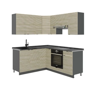 Cucina angolare completa Fame-Line Pannello in quercia/Antracite 190 x 160 cm, PL Antracite Vicco