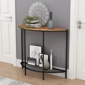 Konsolentisch Fyrk Eiche rustikal 92 x 81.5 cm mit offener Ablage livinity®