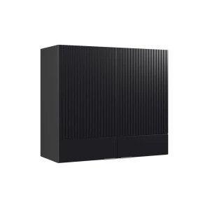 Køkkenskab med glas Fame-Line Sort stribet 80 cm Vicco
