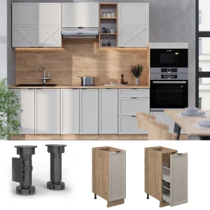 Apothekerschrank Fame-Line GrauBeige 30 cm , AP Marmor livinity®