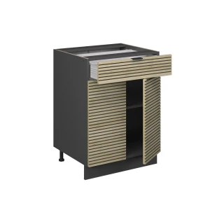 Küchenunterschrank Fame-Line Eiche Paneel 60 cm mit Schublade, ohne Arbeitsplatte livinity®