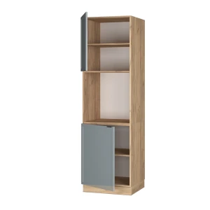 Herdumbauschrank Fame-Line Hellblau-grau 60 cm offen livinity®