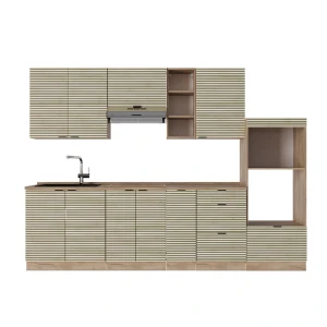 Küchenzeile Fame-Line Eiche Paneel/Goldkraft Eiche 280 cm , AP Eiche Vicco