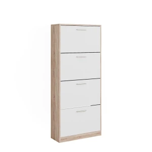 Skotøjsæske Gizmo Sonoma/Hvid 59 x 137 cm med 4 rum Vicco