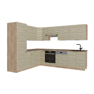 Hjørnekøkken Fame-Line Panel i eg/Gylden eg 287 x 227 cm, BP Eg Vicco