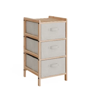 Armário de casa de banho Bruno Bege 34.5x67 cm com 3 gavetas de tecido Vicco