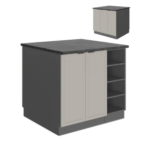 Køkkenø Fame-Line GråBeige 90 cm uden bordplade Vicco
