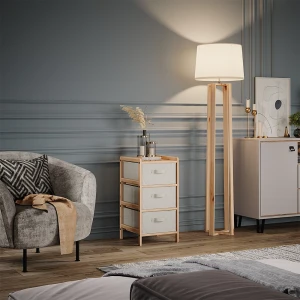 Kommode Bruno Beige 34.5 x 67 cm mit 3 Stoffschubladen livinity®