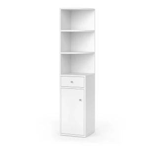 Hjørnereol Larry Hvid 30 x 135.5 cm med dør og skuffe Vicco