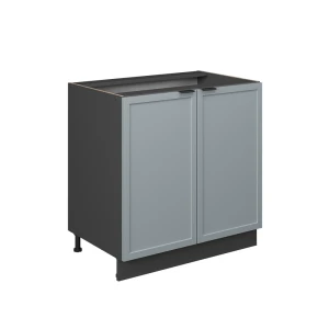 Spülenunterschrank Fame-Line Hellblau-grau 80 cm mit Regal, ohne Arbeitsplatte Vicco