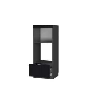 Mikrowellenschrank Fame-Line Schwarz gestreift 60 cm offen livinity®