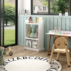 Kinderkleiderschrank Conny Weiß 67 x 110 cm mit Kleiderstange livinity®