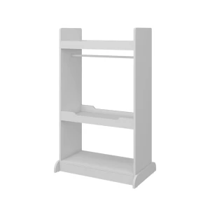 Børnegarderobe Conny Hvid 67 x 110 cm med ophængningsstang i træ og knopper Vicco