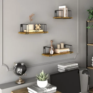 Wandregal Fyrk Antikholz 3 Teile livinity®