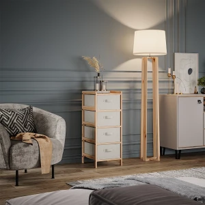 Kommode  Bruno Beige 34.5 x 86 cm mit 4 Stoffschubladen livinity®
