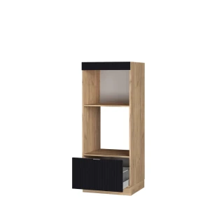 Mikrowellenschrank Fame-Line Schwarz gestreift 60 cm offen livinity®