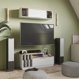 Lowboard Betti Weiß/Sonoma 120 x 49.9 cm mit 1 Tür livinity®