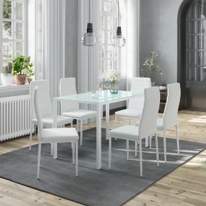 Esszimmerstuhl Grand Weiß 42.5 x 48 cm 6er Set livinity®