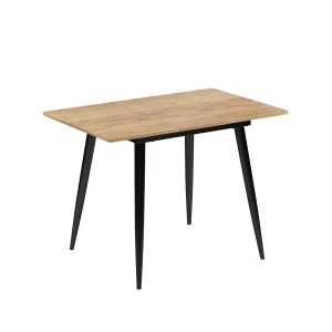 Spisebord Beaver Gylden eg/Sort 80-110 x 70 cm Kan udvides Vicco