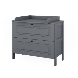 Wickelkommode Ajaton Grau 108 x 98 cm mit 2 Schubladen Vitalispa