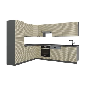 Cuisine en angle Fame-Line Chêne lambris/anthracite 287x60cm , PT Anthracite Vicco