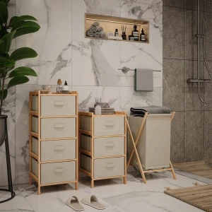 Badmöbel-Set Bruno Beige 3  Teile livinity®