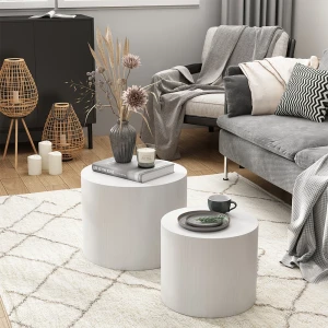 Couchtisch-Set Giva Weiß 48 x 48 cm livinity®