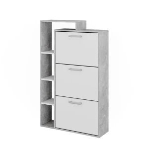 Skotøjsæske Orlando Hvid/beton 80 x 128.3 cm med 3 rum Vicco