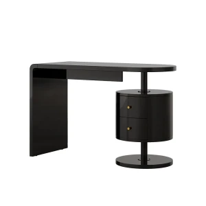 Työpöytä Lara Musta korkeakiilto 120 x 50 cm 2 laatikolla Vicco