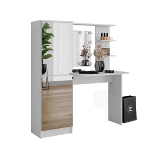 Frisørbord Jasmin Hvid 123 x 141.2 cm med LED-belysning Vicco