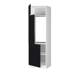Kühlumbauschrank Fame-Line Schwarz gestreift 60 cm livinity®
