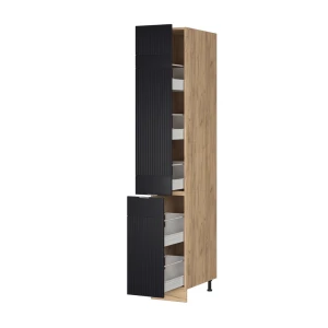 Apothekerschrank Fame-Line Schwarz gestreift 30 cm livinity®